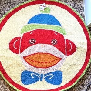 Red Monkey Kids Fun Cute Throw Rug